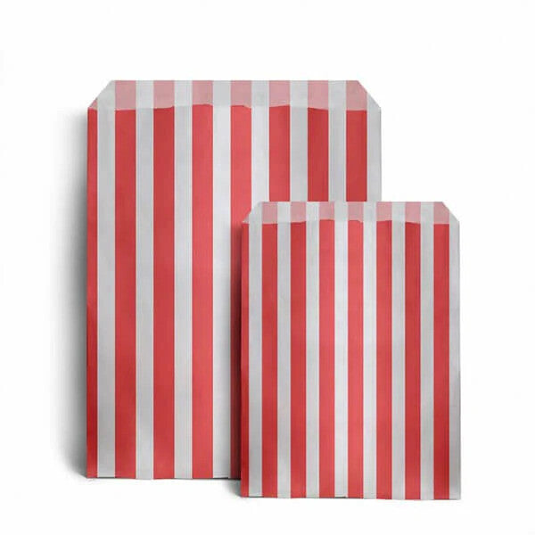 100 x Candy Paper Bags Striped Sweets Treats Parties Birthday Wedding 5" x 7"