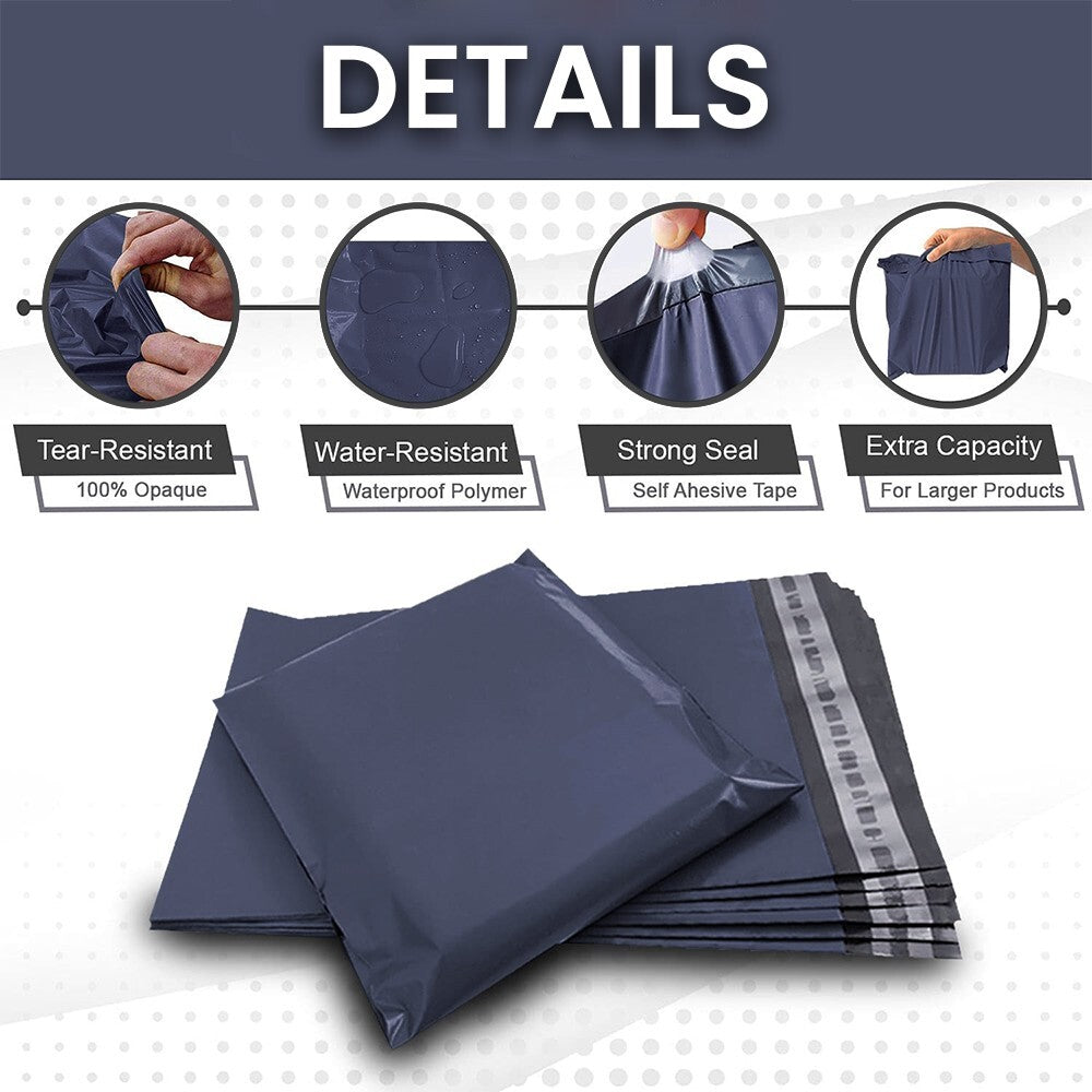 80,000 x Dark Grey Mailing Bag Misprinted Postage Mailers 8" x 12" (Full Pallet)