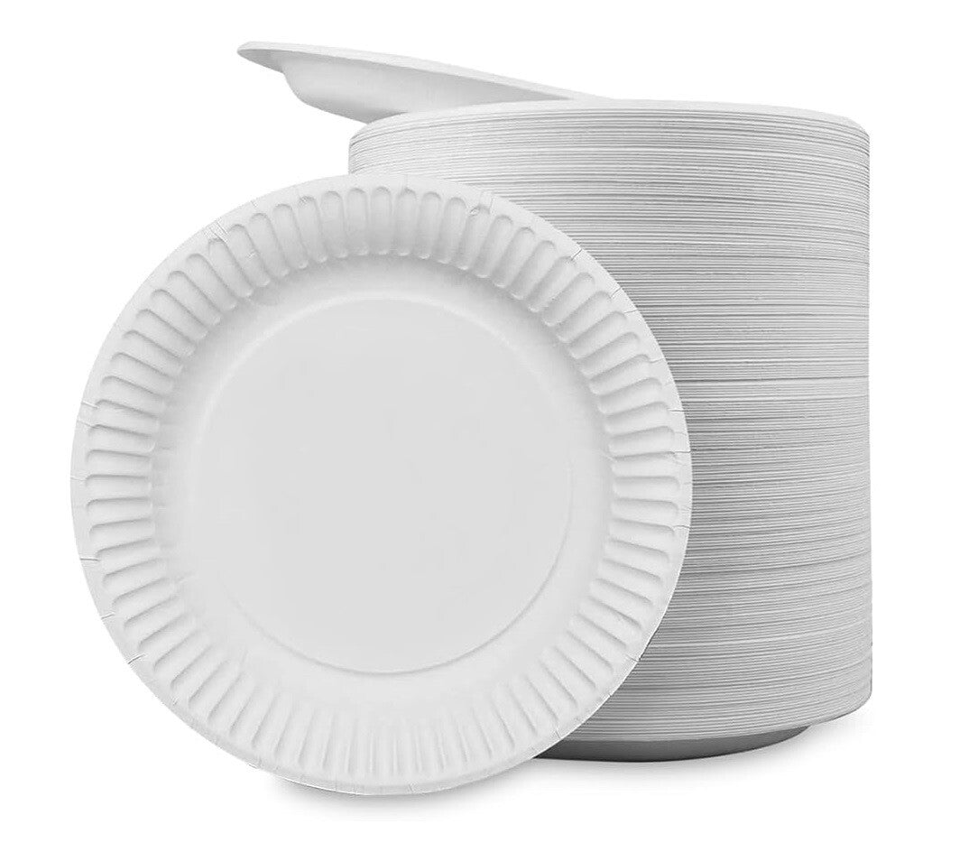 1000 x White Paper Plates 6" (15cm) Disposable Dishes for Catering Supply