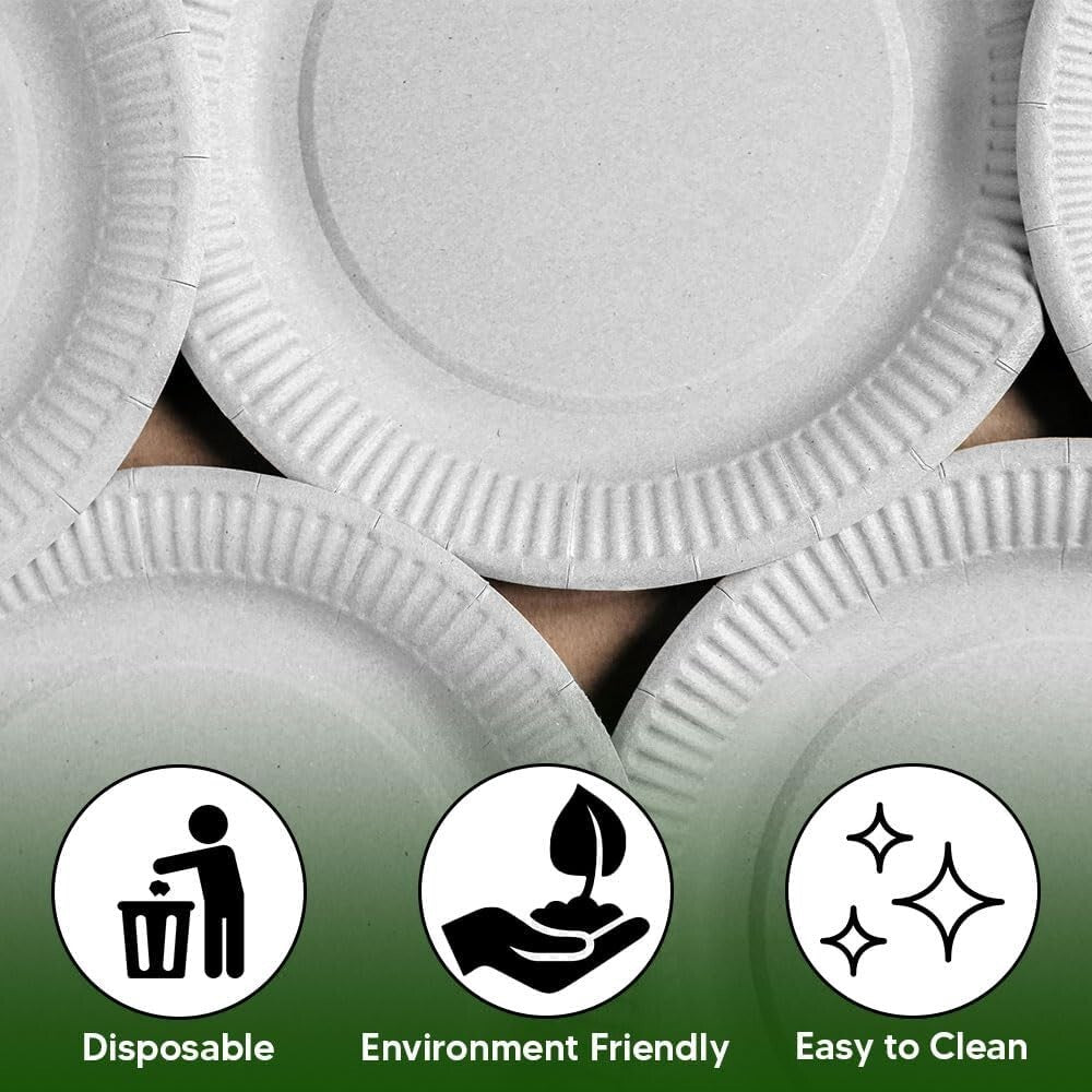 500 x White Paper Plates 6" (15cm) Disposable Dishes for Catering Supply Parties