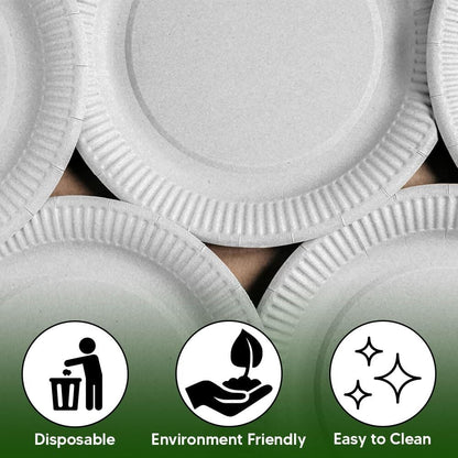 500 x White Paper Plates 6" (15cm) Disposable Dishes for Catering Supply Parties