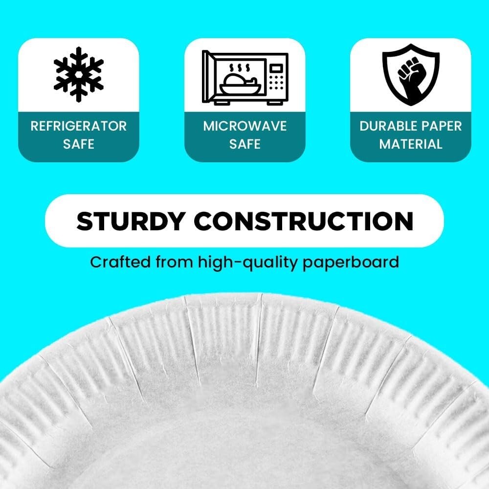500 x White Paper Plates 6" (15cm) Disposable Dishes for Catering Supply Parties