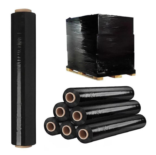 Pallet Wrap Stretch Shrink Black Non Extended Wrapping Film 500mm x 250m 25mu