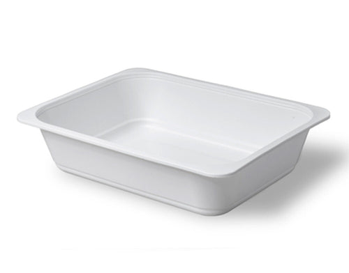 500 x Reusable Plastic Food Serving Tray 7" x 9" White Tray for Baking Freezing