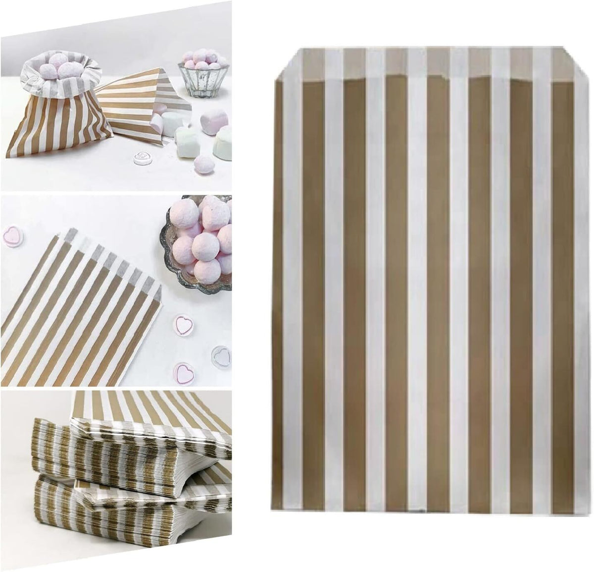 Candy Paper Bags Striped Sweets Treats Parties Birthday Gifts Wedding Pick n mix