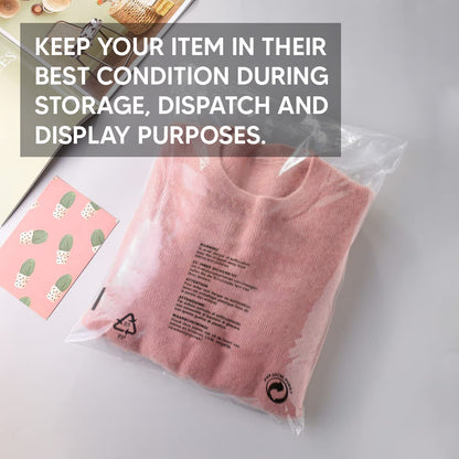 Clear Garment Cover Cellophane Plastic Self Seal T shirt Display Bag - All Sizes