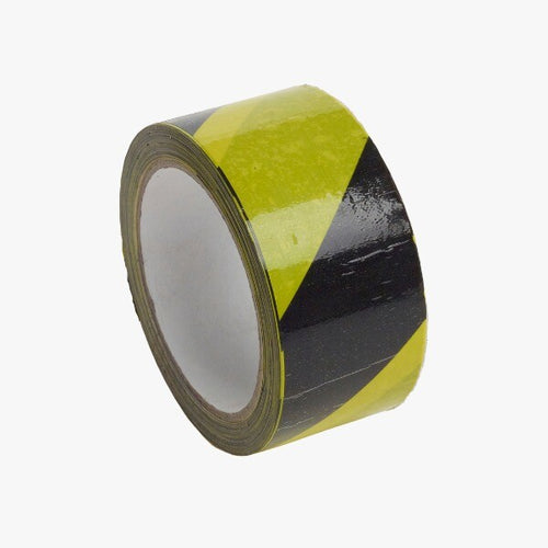 Floor Marking Tape Black & Yellow 48mm x 33m Adhesive Hazard Warning Tape LEI123