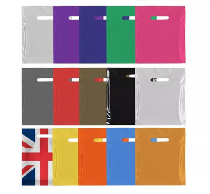 Plastic Patch Handle Carrier Bags Strong Handle Takeaway Plastic Bag for Cloths