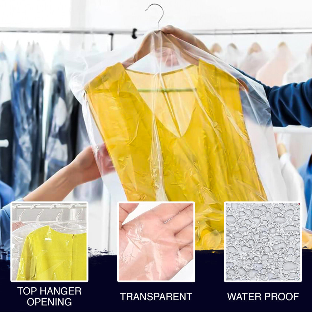 Polythene Garment Cover Roll Clear Dry Cleaner Bags on Roll for Long Dress Suits