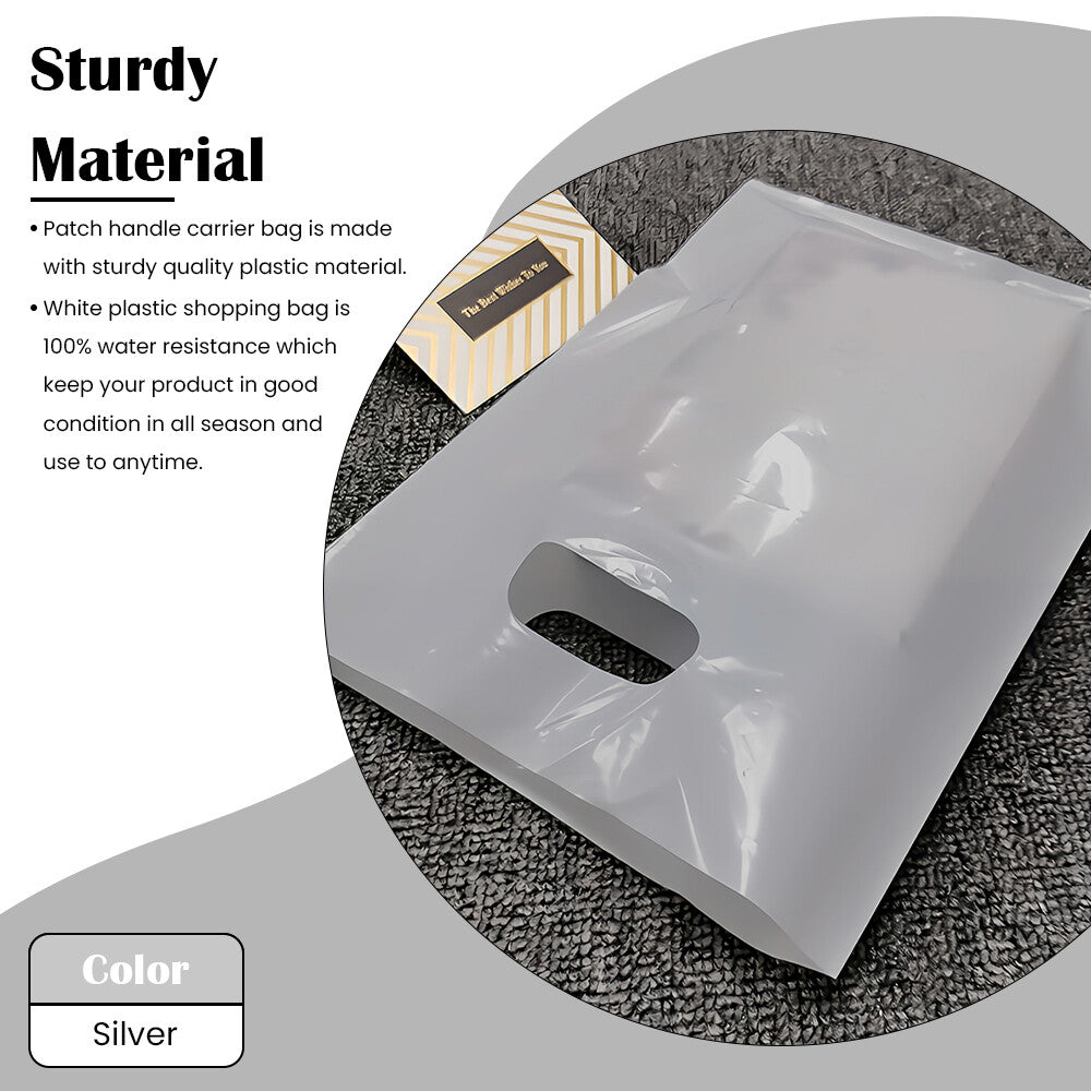Plastic Patch Handle Carrier Bags Strong Handle Takeaway Plastic Bag for Cloths