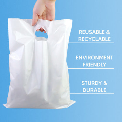 Plastic Patch Handle Carrier Bags Strong Handle Takeaway Plastic Bag for Cloths