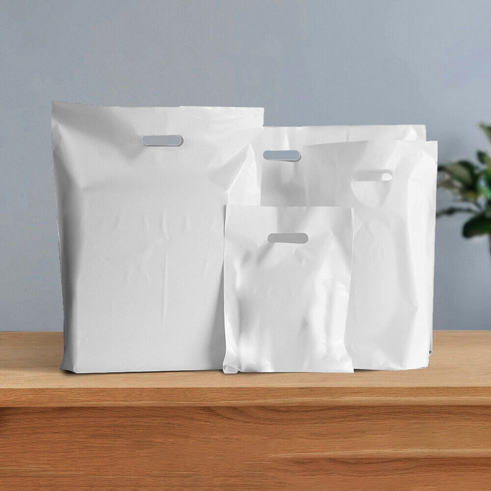 Plastic Patch Handle Carrier Bags Strong Handle Takeaway Plastic Bag for Cloths