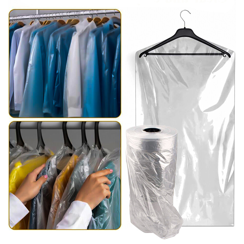 Polythene Garment Cover Roll Clear Dry Cleaner Bags on Roll for Long Dress Suits