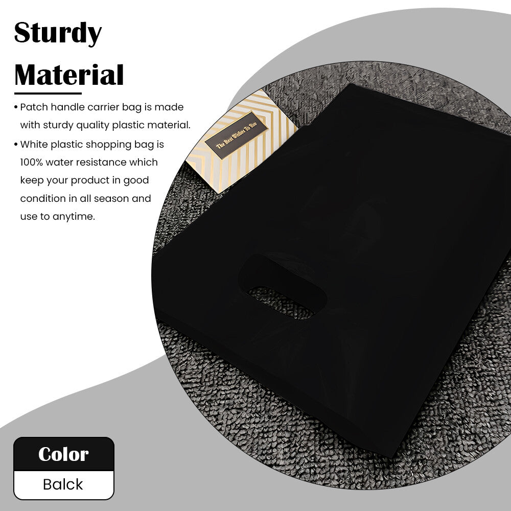 Plastic Patch Handle Carrier Bags Strong Handle Takeaway Plastic Bag for Cloths