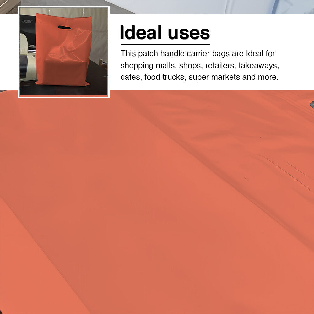 Plastic Patch Handle Carrier Bags Strong Handle Takeaway Plastic Bag for Cloths