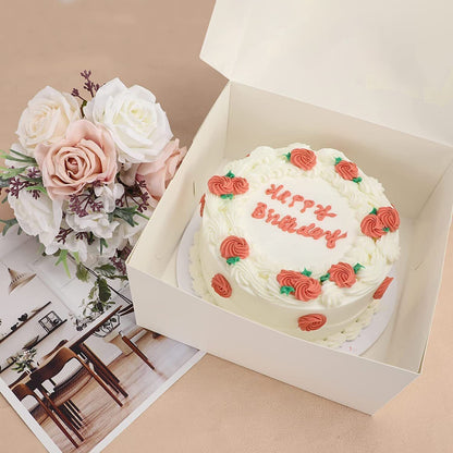 100 x White Fold Flat Cake Boxes S-M-L-XL for Christmas Birthday Cake
