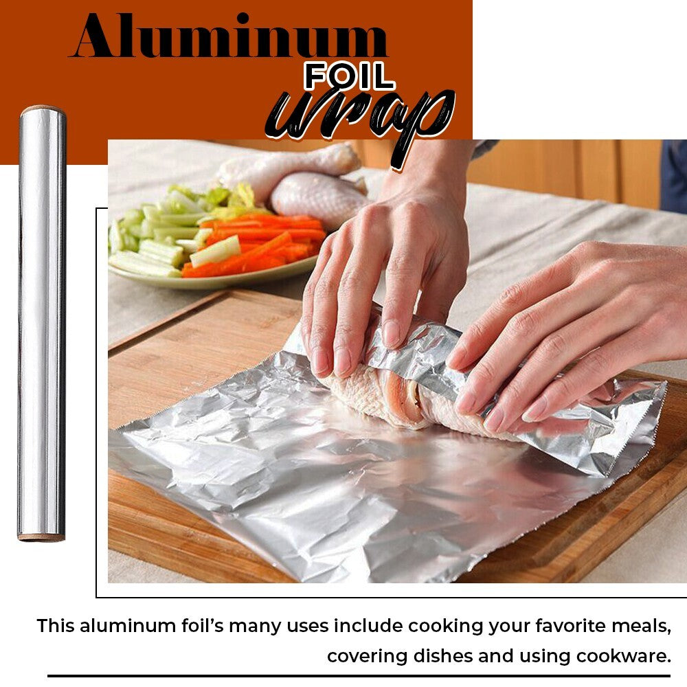 Aluminium Catering Kitchen Tin Foil Roll 300mm x 75m for BBQ Food Wrap Roll