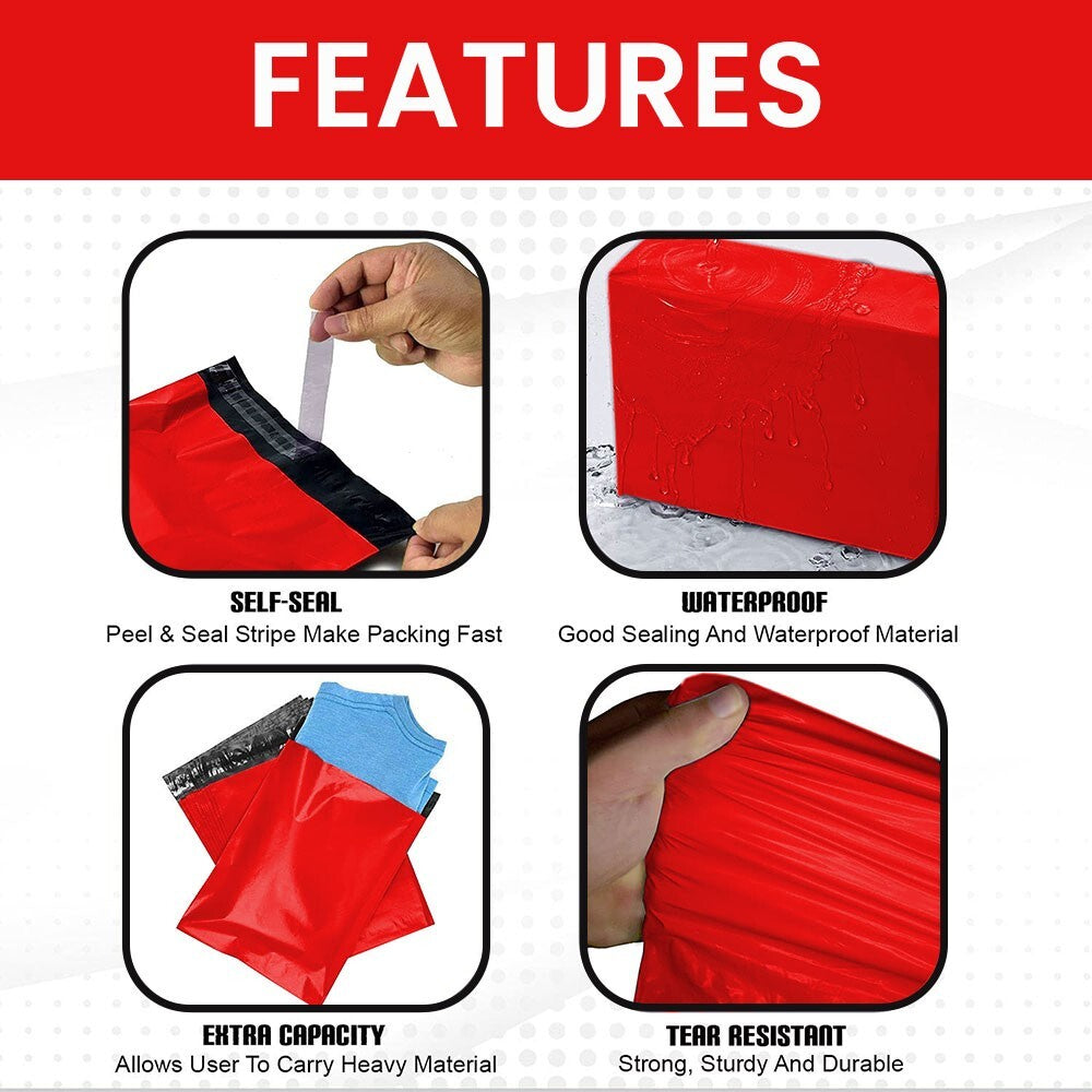60 x Polythene Mixed Size Mailing Bag Self Seal Postage Postal (Each Size 15pcs)