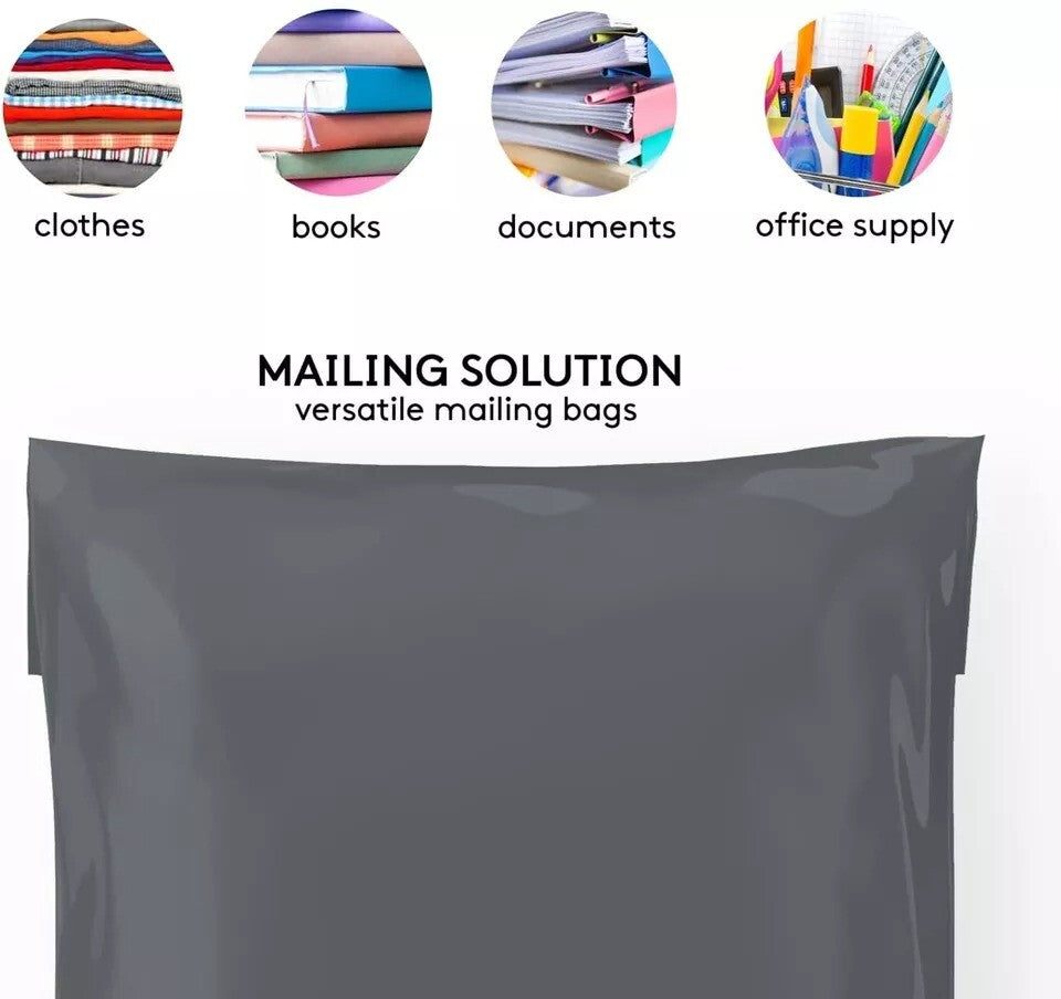Grey Mailing Bags Self Seal Polythene Postal Postage Parcel Mailer - 28 x 30