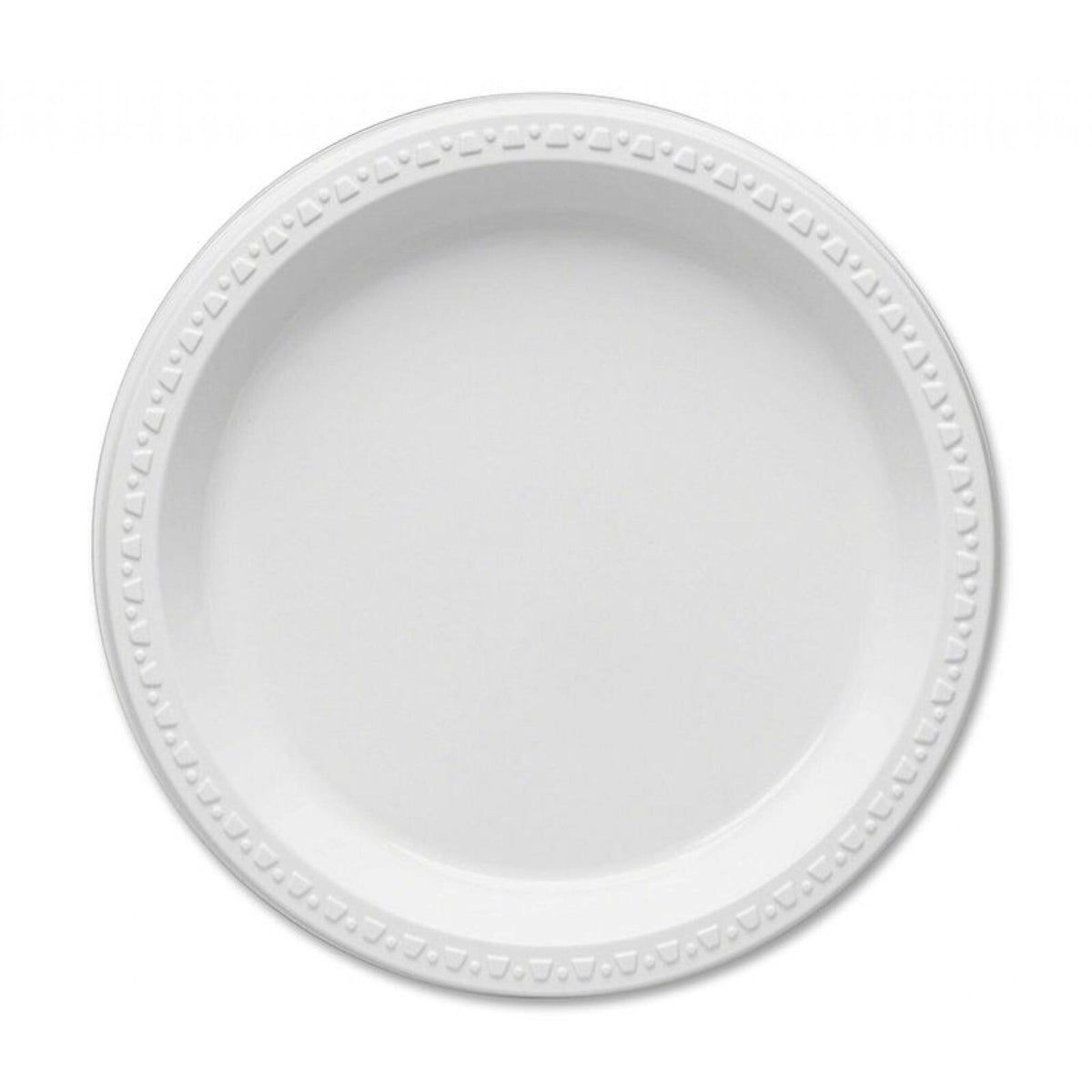 Reusable Plastic Plates 10" (26cm) White Dinner Break Fast BBQ Party Catering