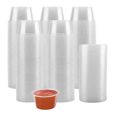 500 x Round Food Takeaway Container with Lid Reusable Plastic Tub - All Sizes
