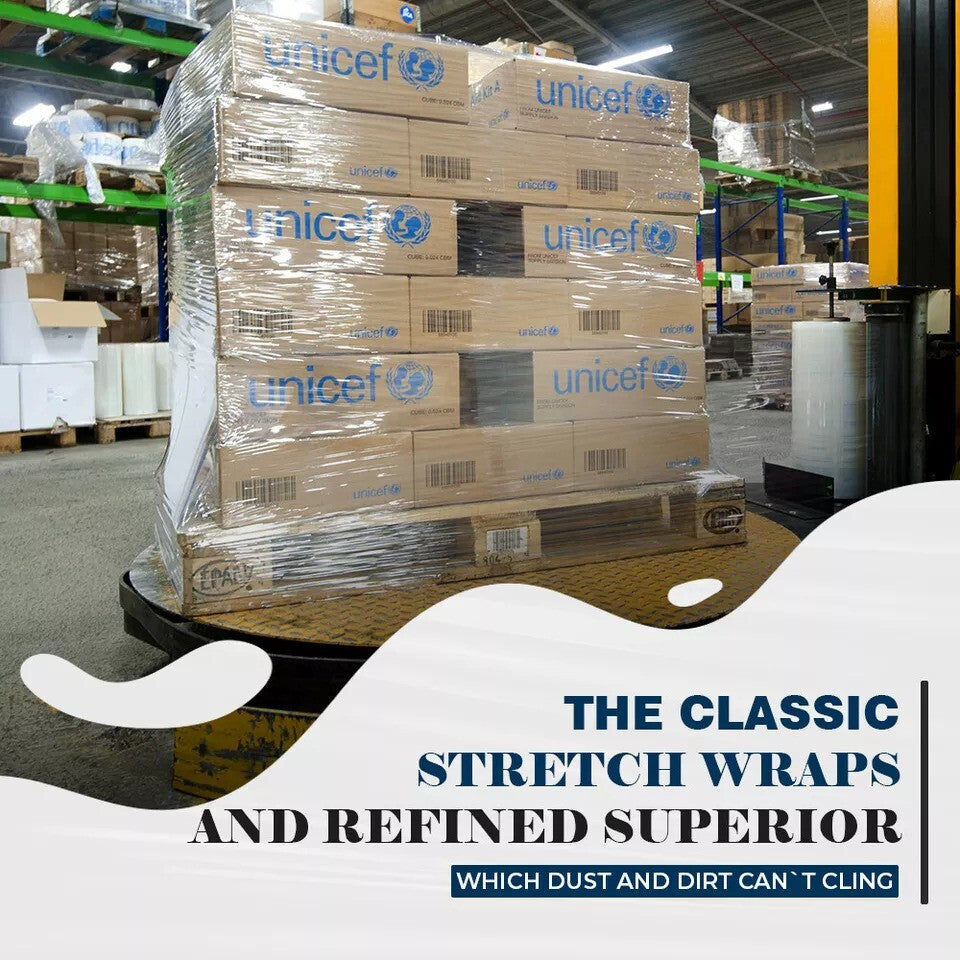 Pallet Stretch Shrink Wrap Clear Wrapping Film Non Extended 400mm x 250m 14mu
