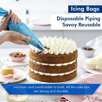 Icing Piping Bags Blue Non Sticky Disposable Cake Decoration Savoy Bag - 21"