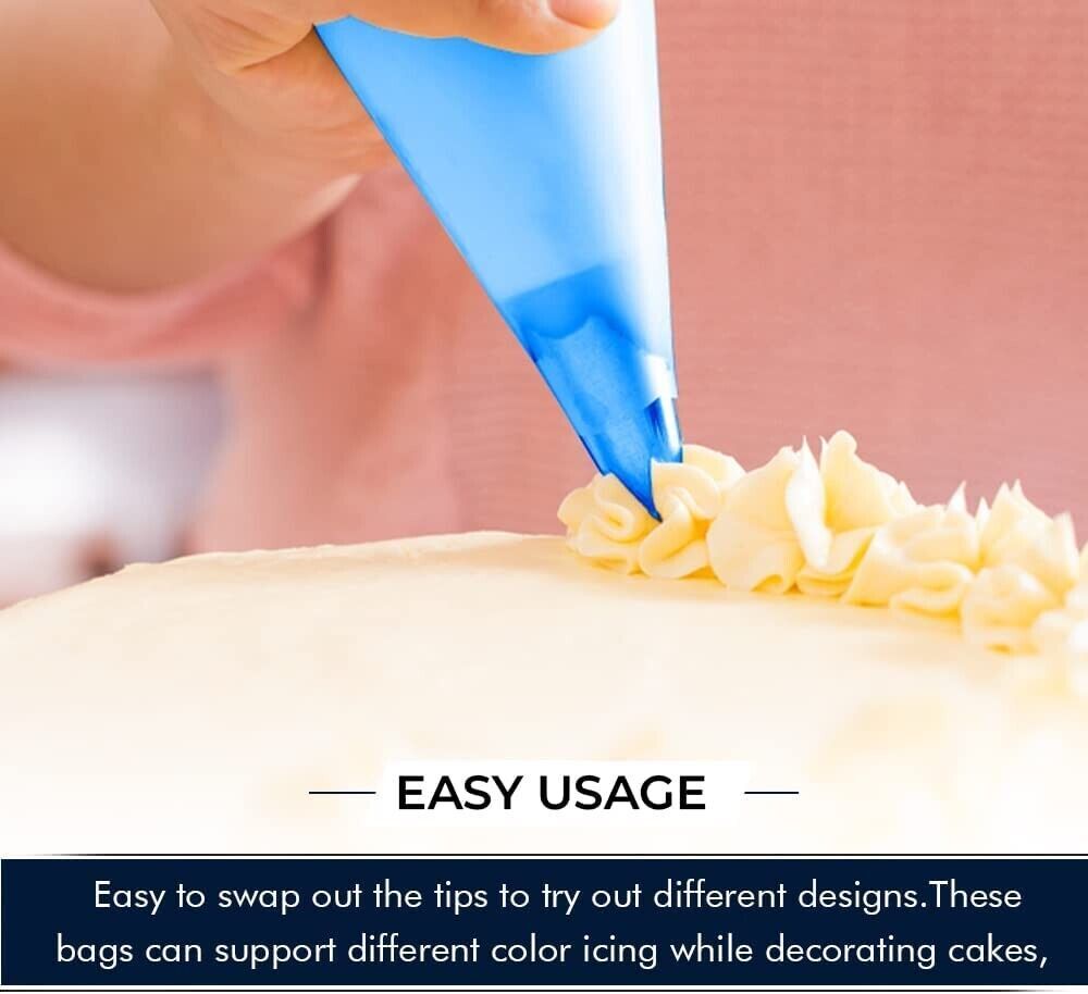 Icing Piping Bags Blue Non Sticky Disposable Cake Decoration Savoy Bag - 21"