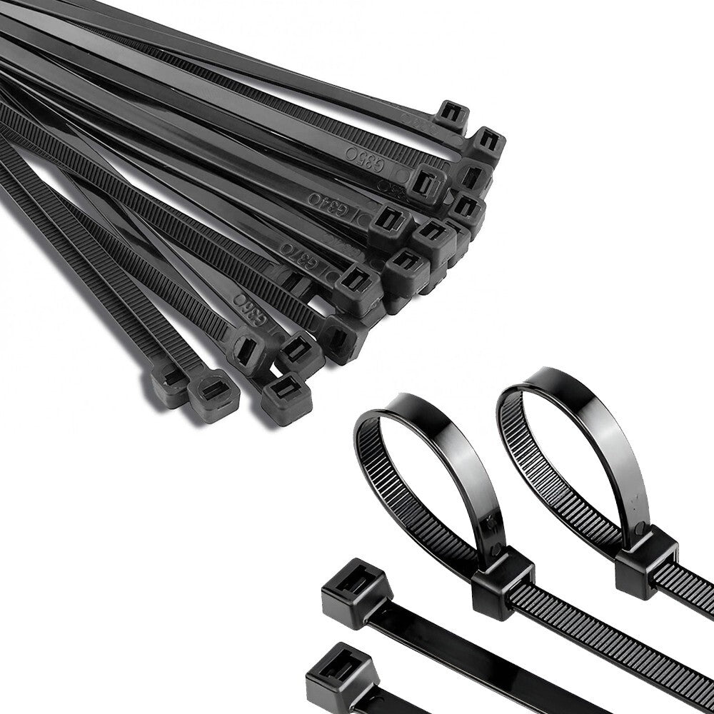 200 x Black Cable Tie Adjustable Heavy Duty Zip Ties 250 x 4.6mm for Commercial