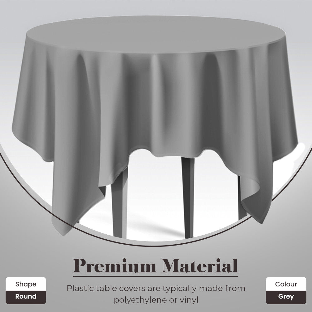 Plastic Table Cloths 84" (213cm) Heavy Duty Plastic Wipeable Table Covers