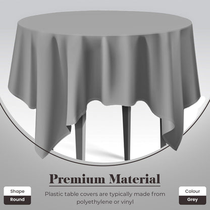 Plastic Table Cloths 84" (213cm) Heavy Duty Plastic Wipeable Table Covers