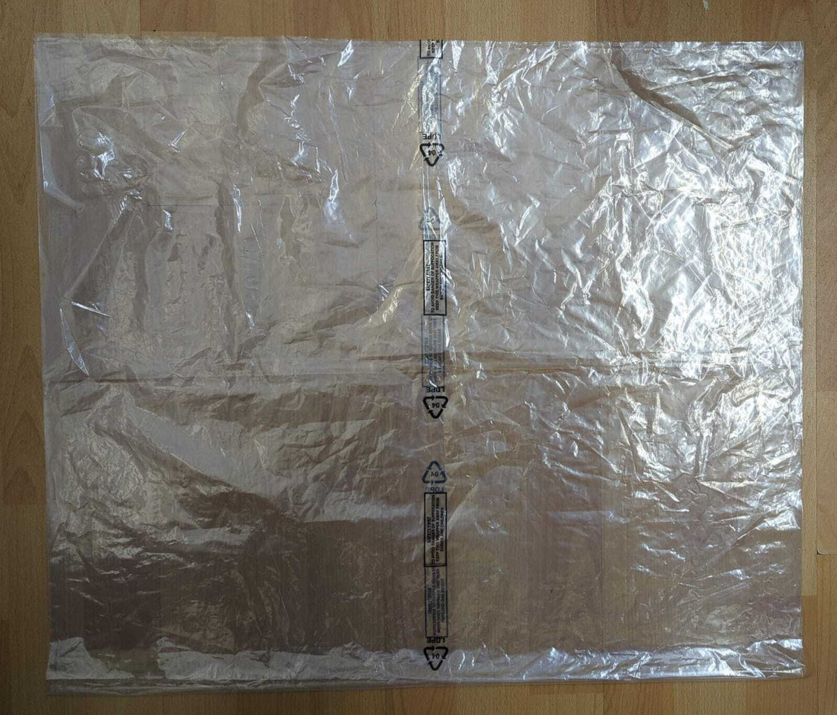 Clear Polythene Printed Bags LDPE Bags 26" x 45" 120 Gauge