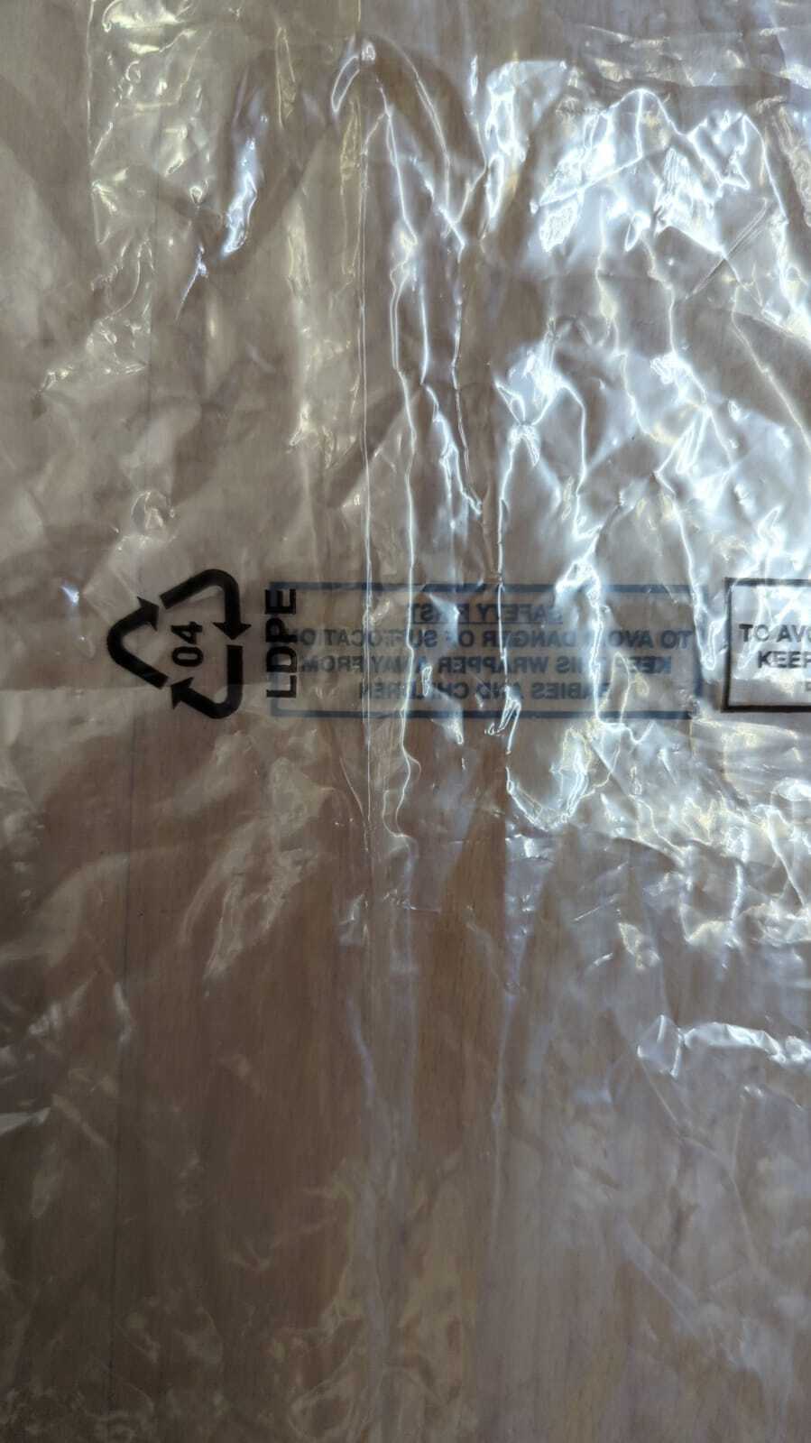 Clear Polythene Printed Bags LDPE Bags 26" x 45" 120 Gauge