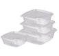 500 x Hinged lid Salad Container 1000cc Clear Plastic Food Takeaway Storage