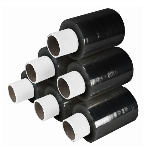 30 x Black Handy Pallet Wrap Mini Stretch Shrink Cling Film 100mm x 150m 17mu