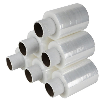 25 x Clear Handy Pallet Wrap Mini Stretch Shrink Cling Film 100mm x 150m 17mu