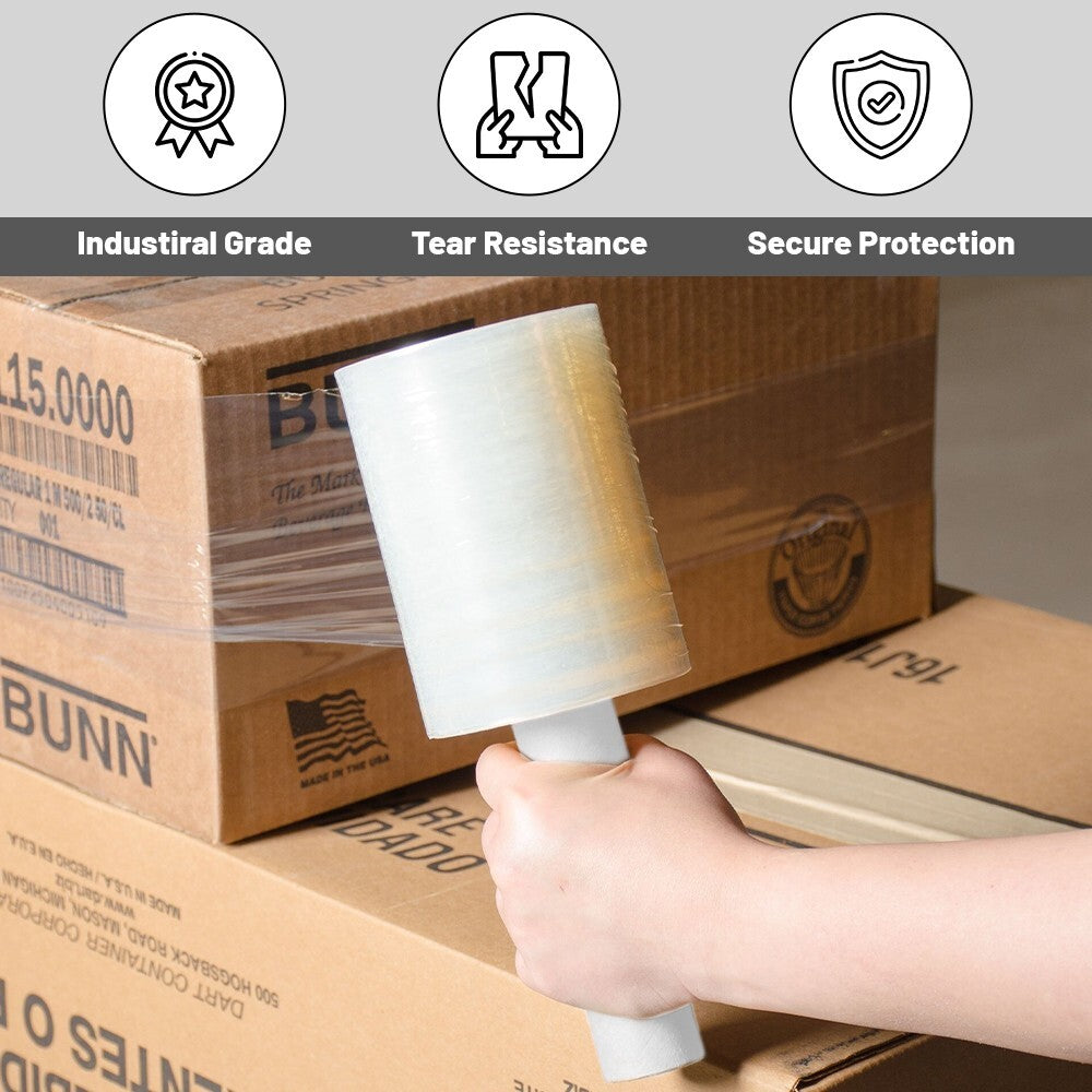 25 x Clear Handy Pallet Wrap Mini Stretch Shrink Cling Film 100mm x 150m 17mu