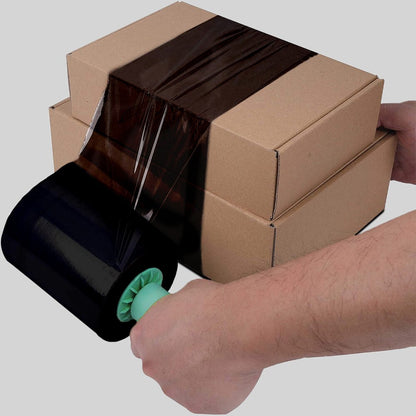 25 x Black Handy Pallet Wrap Mini Stretch Shrink Cling Film 100mm x 150m 17mu