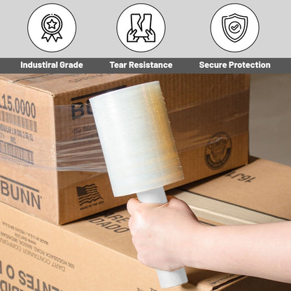 3 x Clear Handy Pallet Wrap Mini Stretch Shrink Cling Film 100mm x 150m 17mu