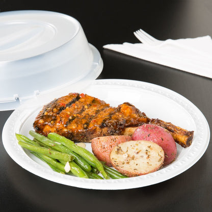 500 x Reusable Plastic Plates 10" (26cm) White Dinner Break Fast Party Catering