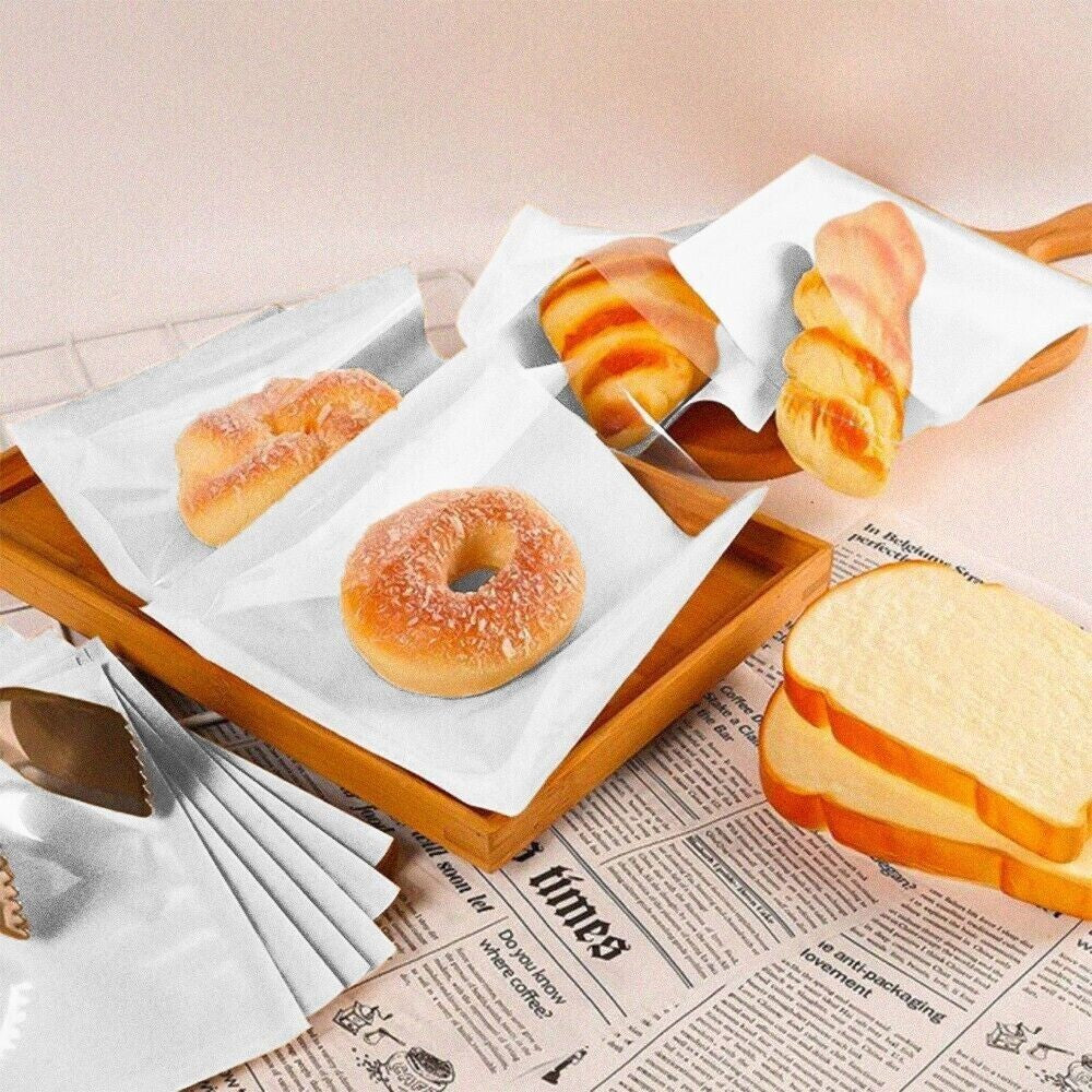 2000 x White Film Fronted Clear Window Paper Bags 10" x 12" Food Display Bags