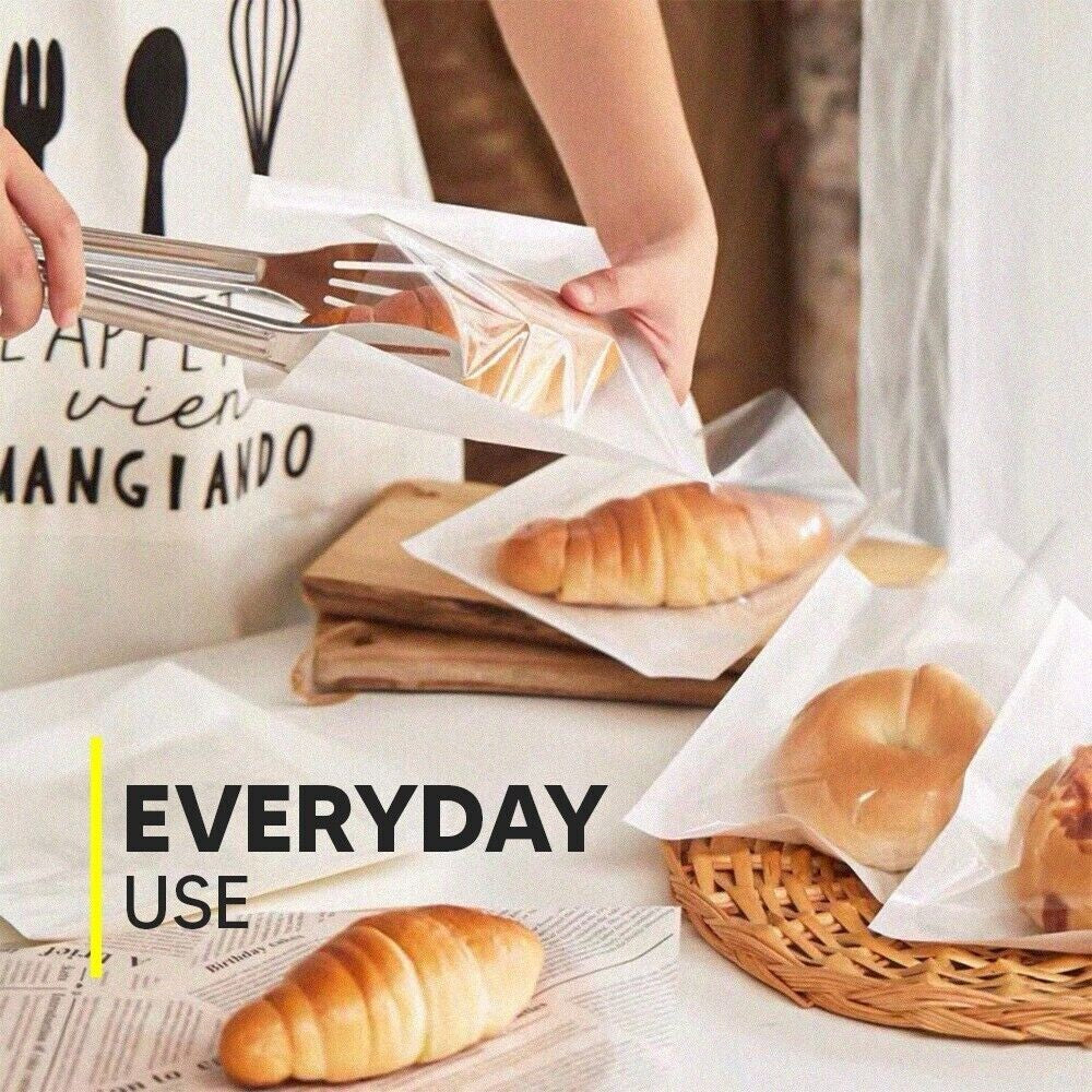 1000 x White Film Fronted Clear Window Paper Bags 7" x 10" Food Display Bags