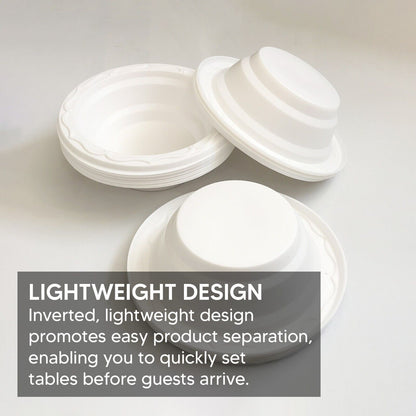1000 x Plastic Dessert Bowls 12oz (355ml) White Reusable Ice-cream Soup Bowls