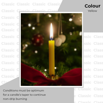 25 x Tapered Dinner Candles 190mm Unscented Paraffin Wax Long Burning Candle