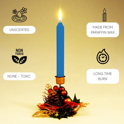 Tapered Candles 190mm Paraffin Wax Unscented Long Burning Dinner Candle