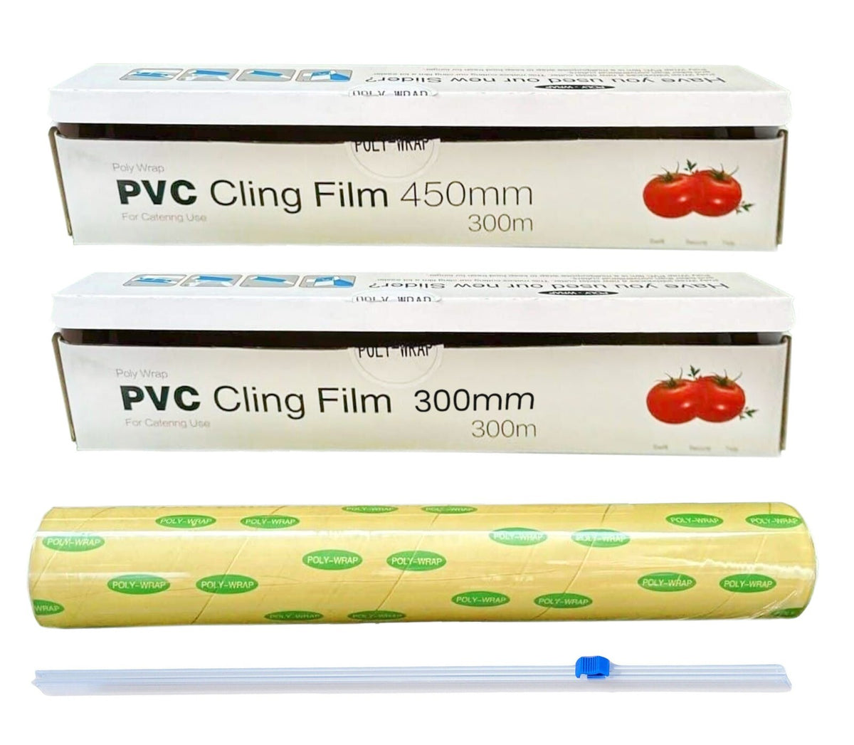 6 x Clear Poly Wrap PVC Catering Cling Film Plastic Food Wrapping Roll for Food