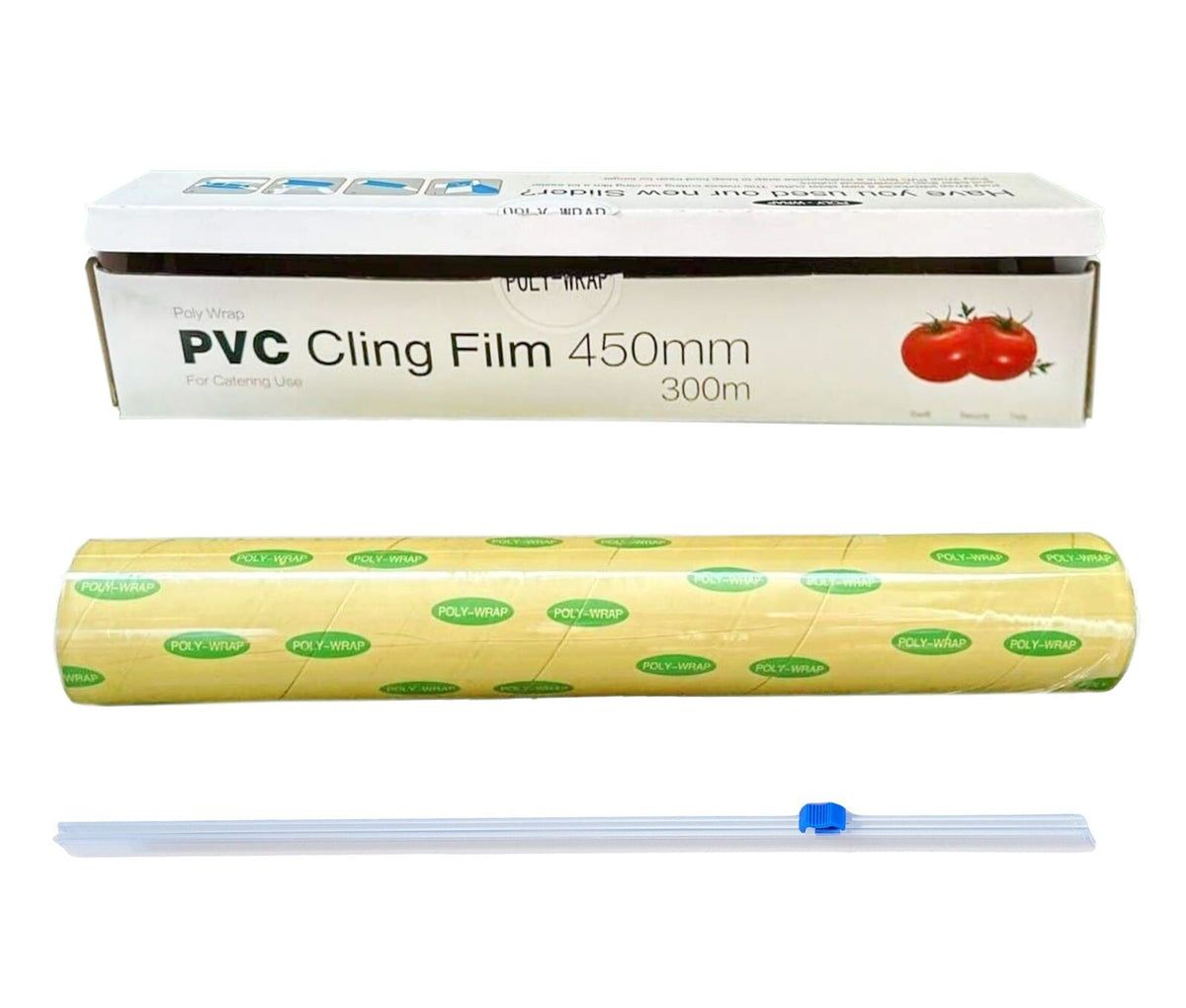 1 x Clear Poly Wrap PVC Catering Cling Film Plastic Food Wrapping Roll for Food