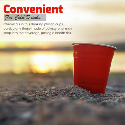 Plastic Drinking Cups Red Reusable Vending Water Drinking Cups  for Catering