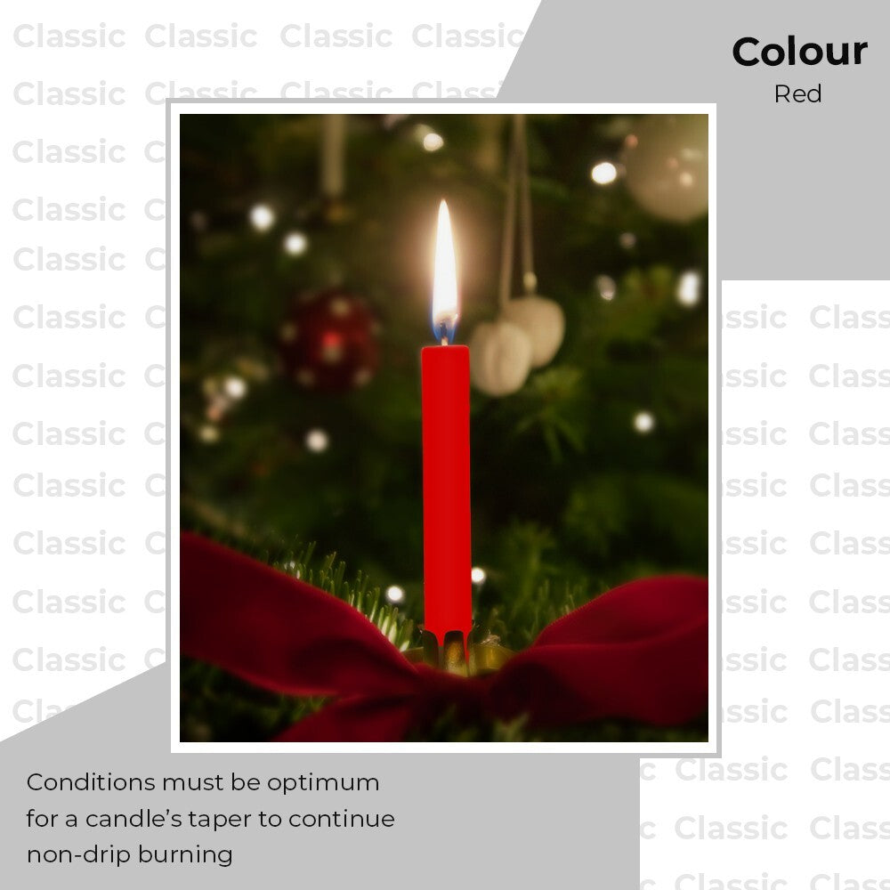 50 x Tapered Candles 190mm Paraffin Wax Dinner Unscented Long Burning Candles