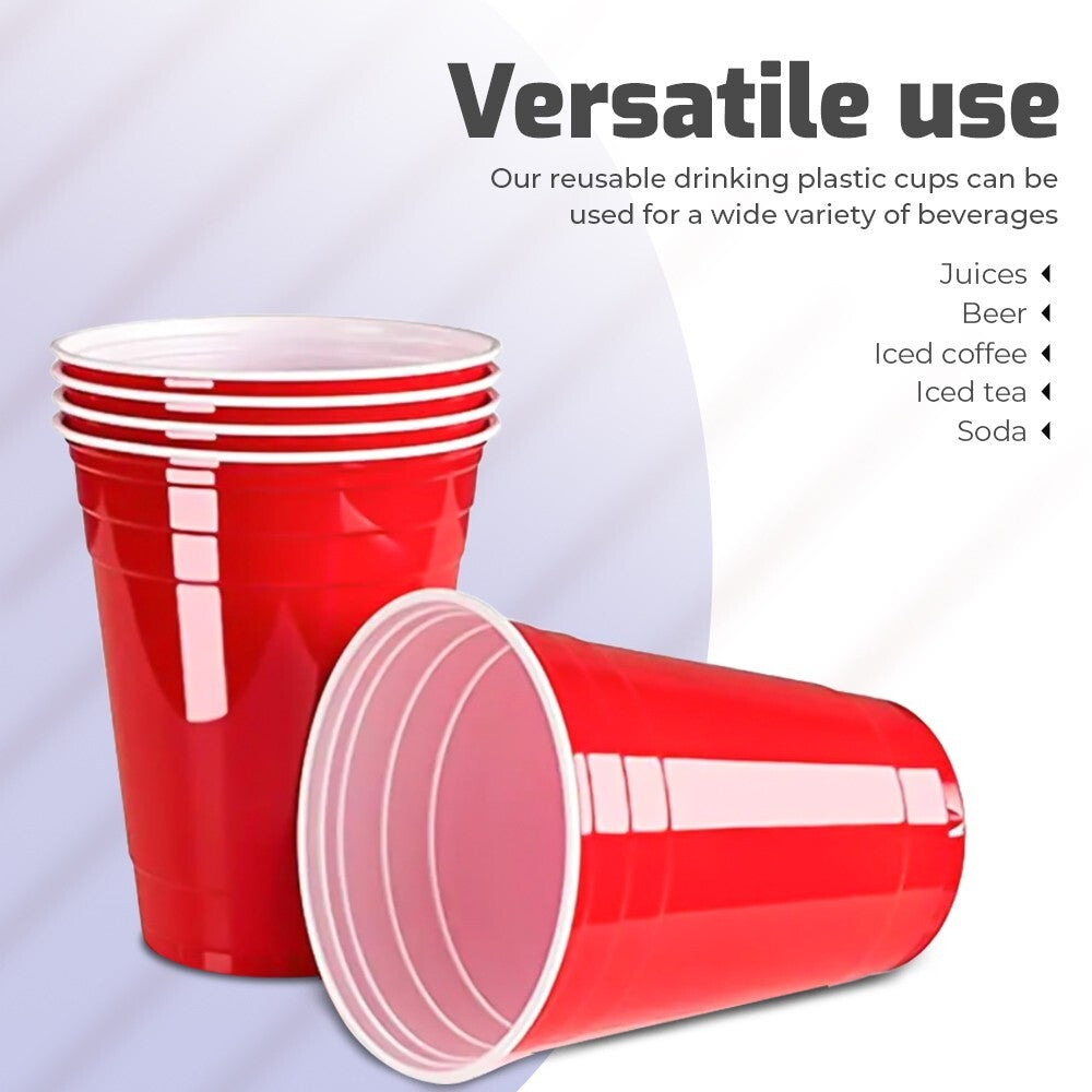 Plastic Drinking Cups Red Reusable Vending Water Drinking Cups  for Catering